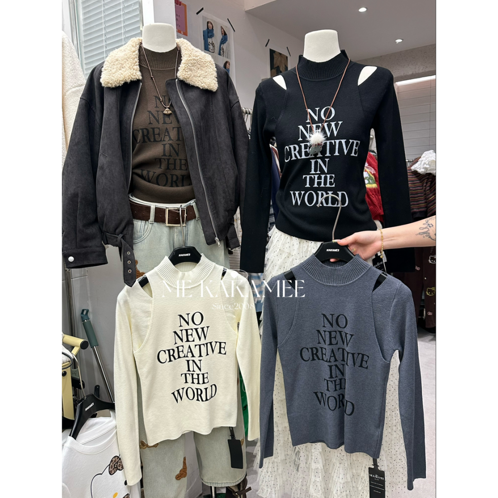 韓系甜辣休閒字母小高領針織毛衣-細節圖10