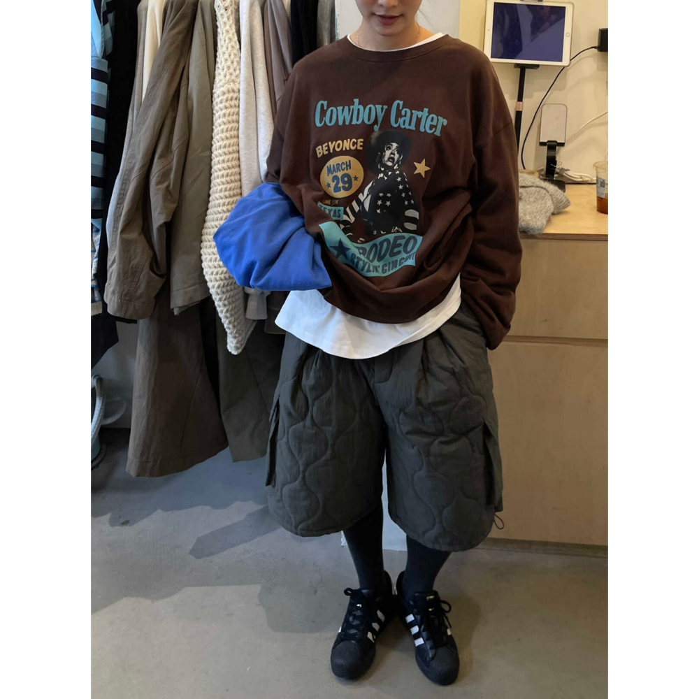 美式休閒字母印花寬鬆T恤oversize上衣-細節圖2