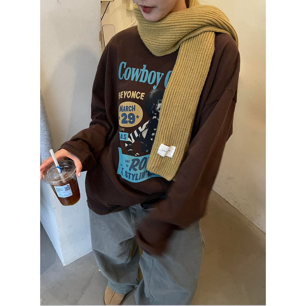 美式休閒字母印花寬鬆T恤oversize上衣-細節圖5