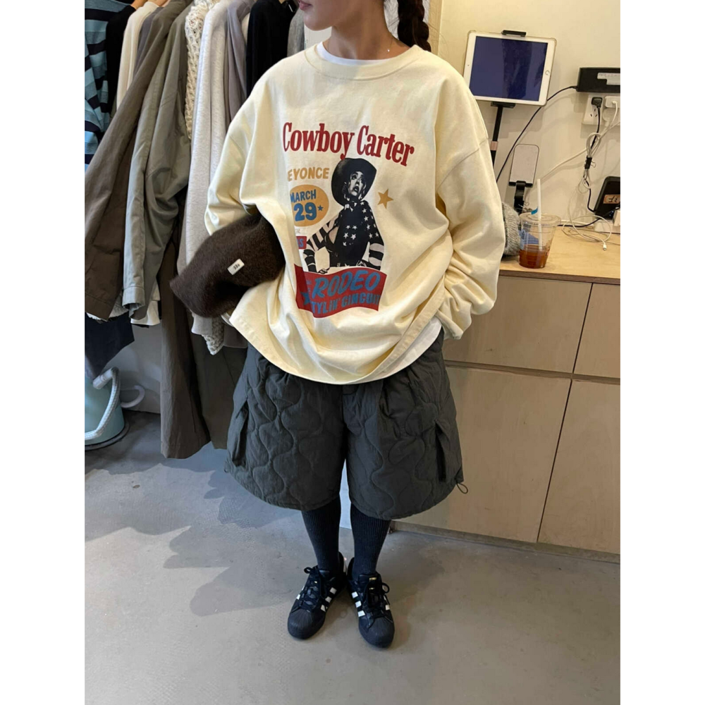 美式休閒字母印花寬鬆T恤oversize上衣-細節圖6