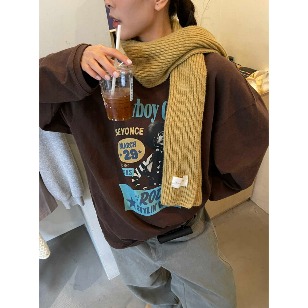 美式休閒字母印花寬鬆T恤oversize上衣-細節圖7