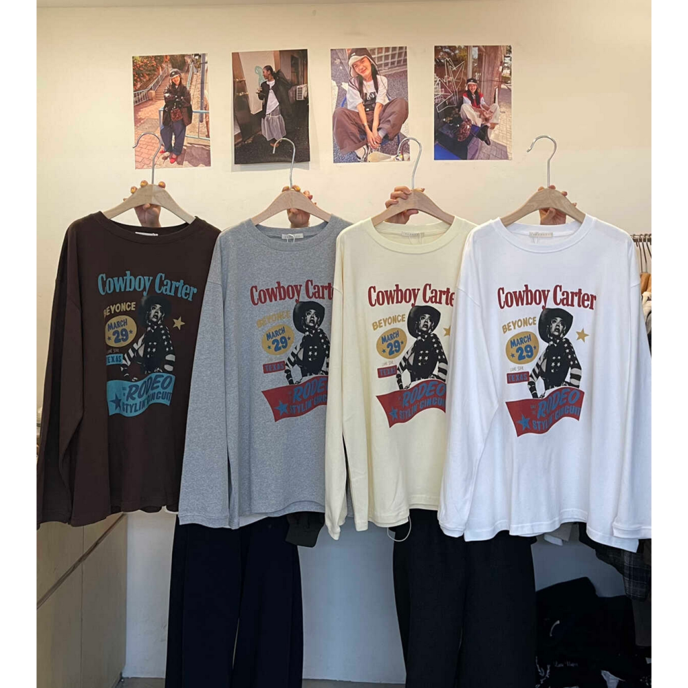 美式休閒字母印花寬鬆T恤oversize上衣-細節圖8