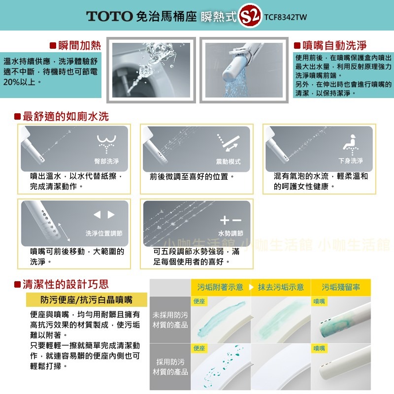 激安の殿堂⇦附發票 TOTO S2 溫水洗淨便座 TCF8342TW 瞬熱型 免治馬桶座 電腦馬桶蓋 WASHLET-細節圖3