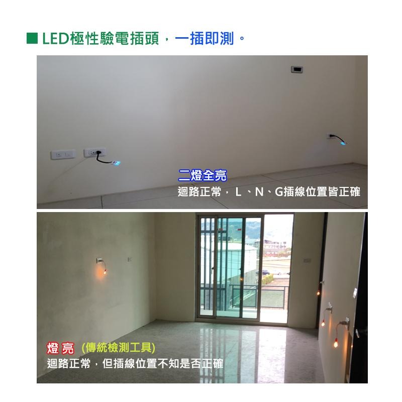 📣含稅價📣 樹榮工業 SZ-9503 LED極性驗電插頭 110VAC 檢測插座迴路 驗電插座 驗屋必備 ✿小咖✿-細節圖4