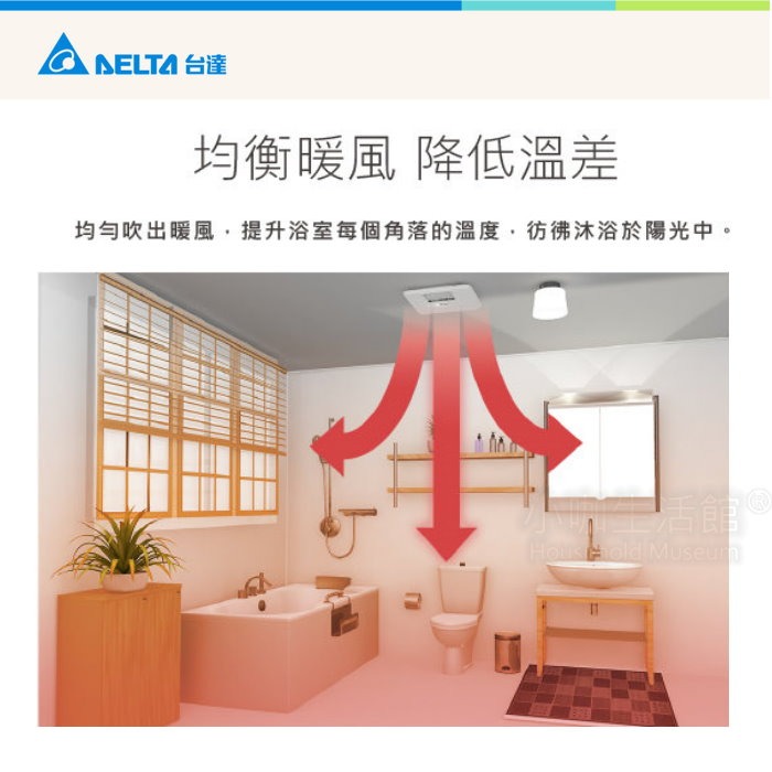 3年保固👍 台達電子 VHB30BCMT-AD 暖風乾燥機 DC馬達 300豪華型 韻律風門 感應夜燈 暖風機 暖風扇-細節圖5