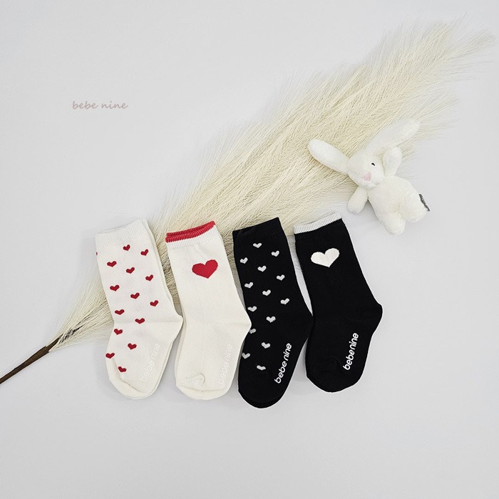 bebenine 愛心襪子組 4雙入 (65-110cm)-細節圖10