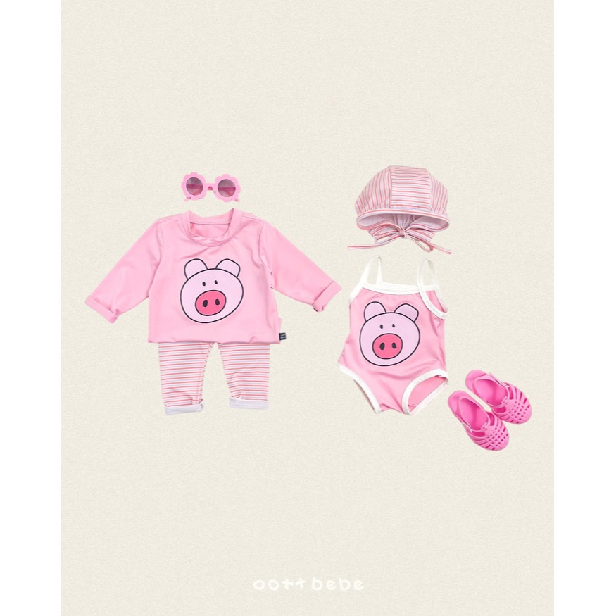 oottbebe 復古條紋綁帶泳帽-細節圖5