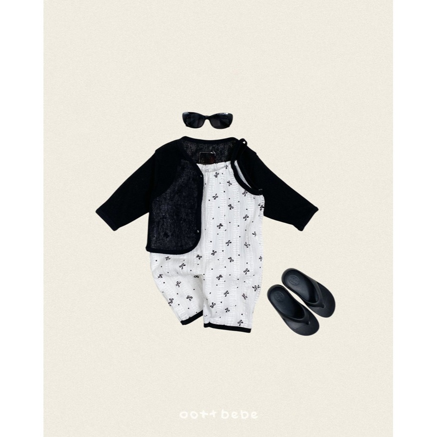 ottbebe 夏季滿版蝴蝶結細肩連身褲 kid-細節圖3