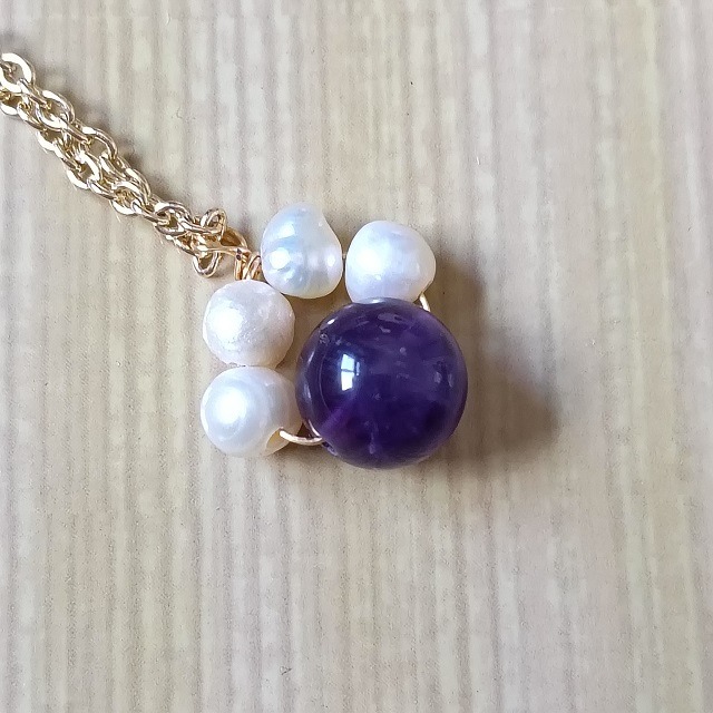 項鍊設計款-紫水晶珍珠