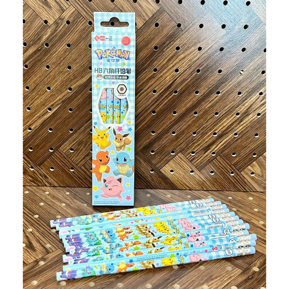 【快樂童年精品】 正版 開學必備！寶可夢皮卡丘 六角書寫鉛筆(附橡皮擦) 12支/盒-細節圖2