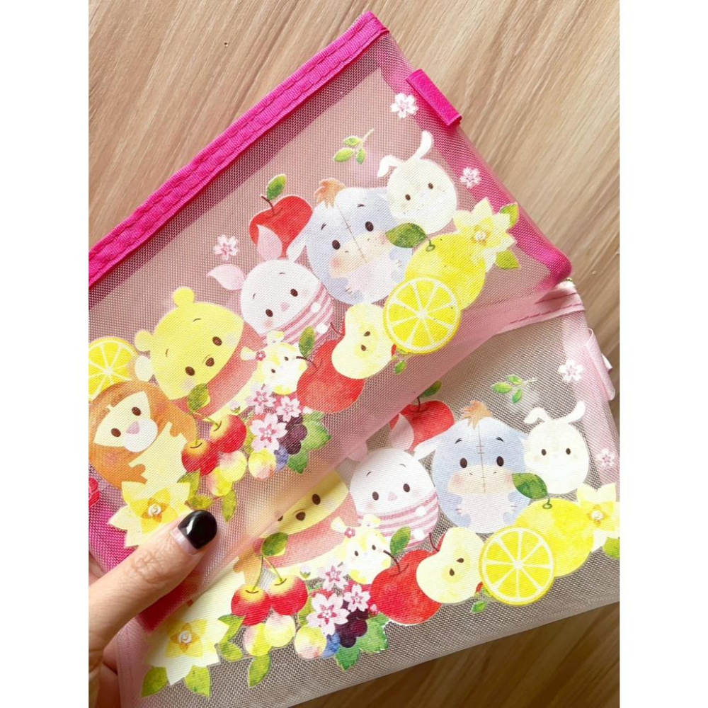【快樂童年精品】正版授權 迪士尼 tsum 多功能網格收納袋/扁筆袋-細節圖2