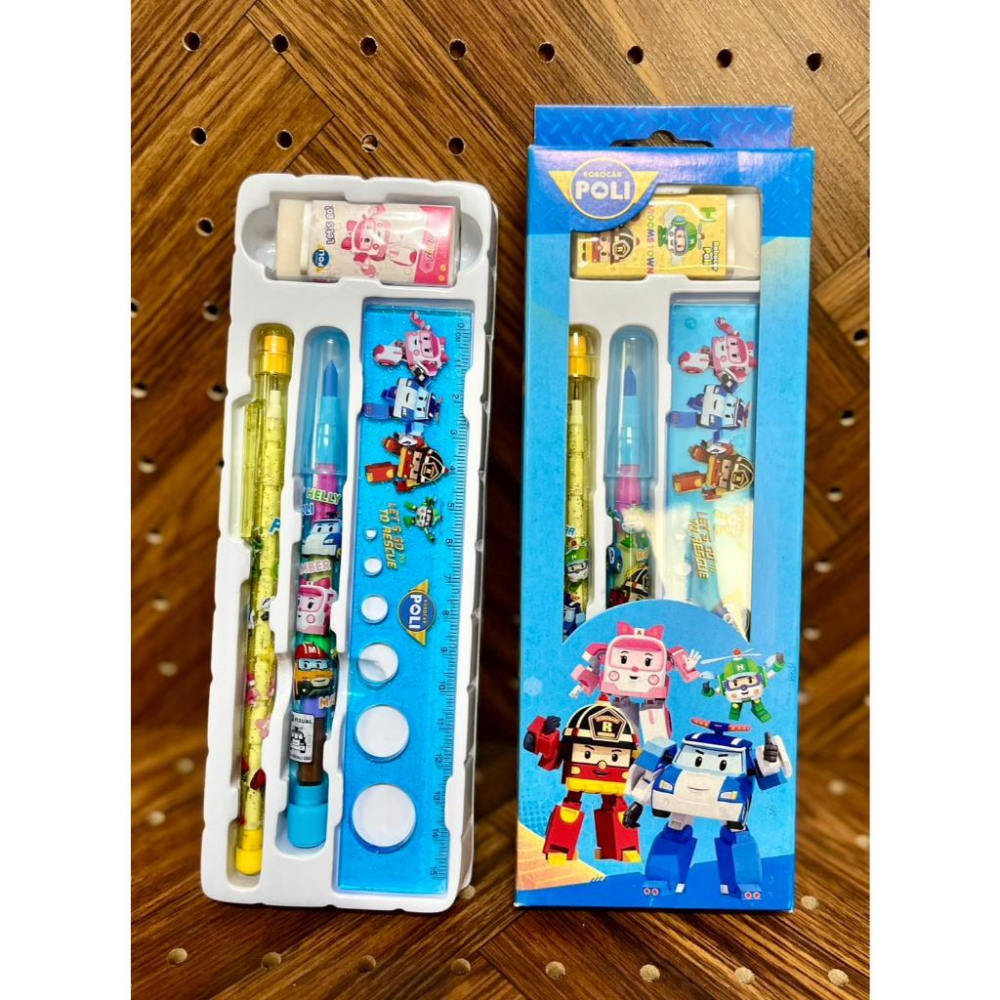 【快樂童年精品】正版授權 超值出清 下殺5折 冰雪奇緣 粉紅豬小妹 波力救援小隊輕便文具4 件組-細節圖2