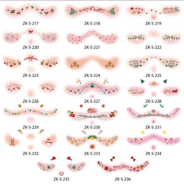 【快樂童年精品】 聖誕節貼紙 紋身貼紙 聖誕紋身 臉貼 聖誕紋身貼紙 妝容貼紙 妝容紋身貼紙-多款選擇-細節圖2