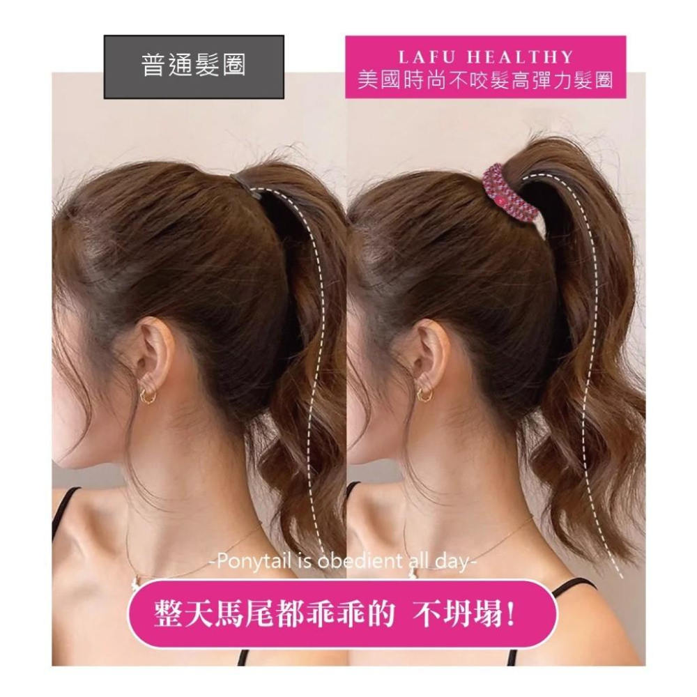 【快樂童年精品】菈馥Lafu 美國時尚不咬髮高彈力髮圈-細節圖4