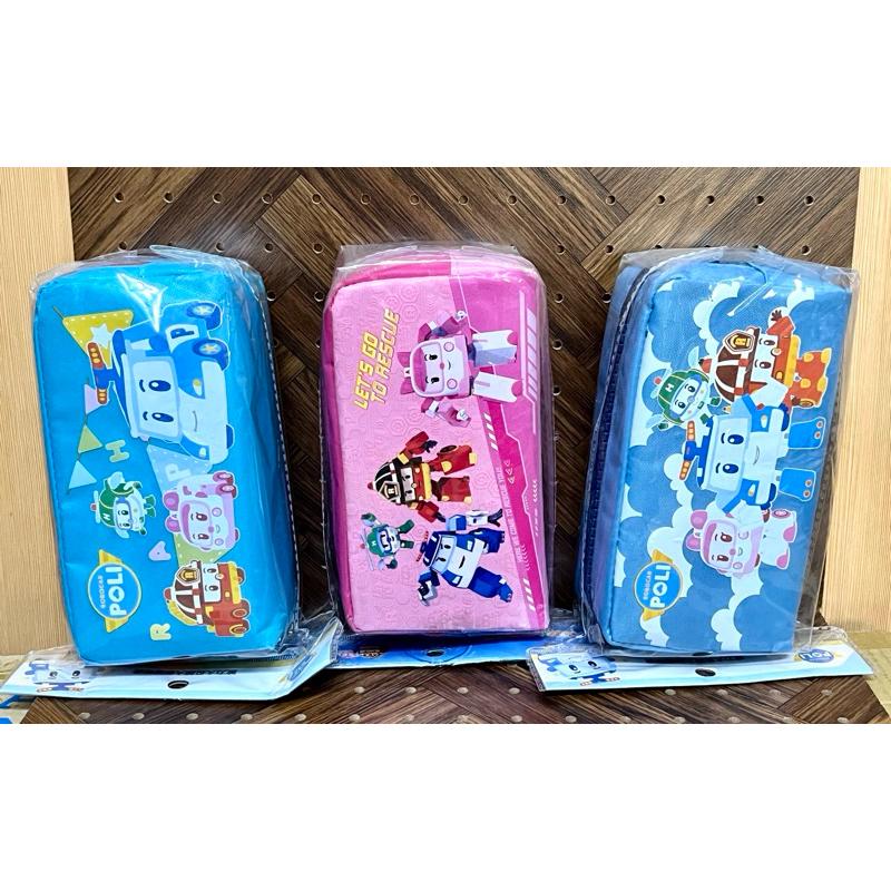 【快樂童年精品】正版授權 開學特惠 波力/蜘蛛人 大拉鏈大容量筆袋-細節圖2