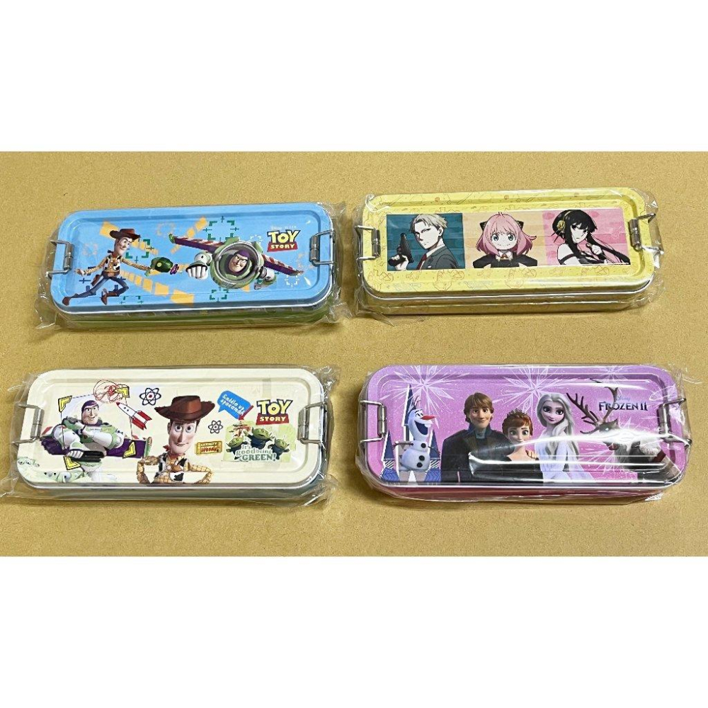 【快樂童年精品】正版 波力蜘蛛人巧虎玩具總動員間諜家家酒冰雪彼得兔 雙扣雙層鐵筆盒 鉛筆盒-細節圖2