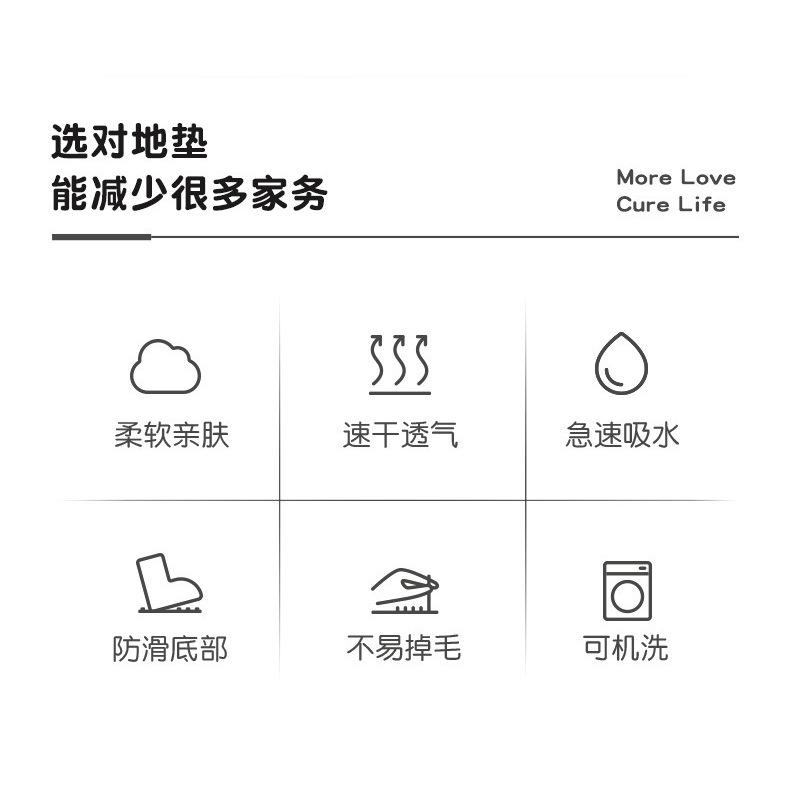 【快樂童年精品】日式可愛卡通柴犬造型防滑腳踏墊 地墊 方型腳墊-細節圖8