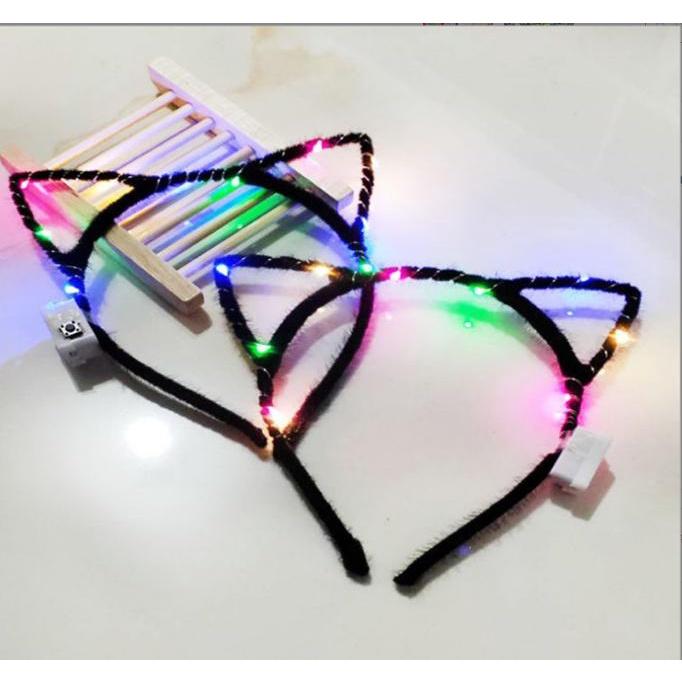 【快樂童年精品】節慶 生日派對 狂歡 大人 小孩都可以戴 貓耳朵造型發光髮箍 -多色選機出 (要指定顏色請留言)-細節圖4