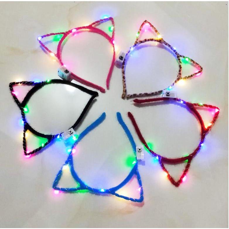 【快樂童年精品】節慶 生日派對 狂歡 大人 小孩都可以戴 貓耳朵造型發光髮箍 -多色選機出 (要指定顏色請留言)-細節圖6