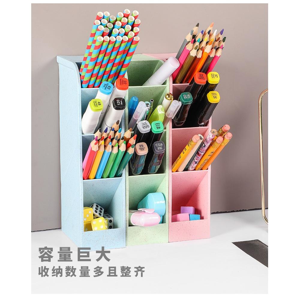 【快樂童年精品】筆插桌上收納盒 壓克力化妝刷收納 馬卡龍色 容量大耐用-多色.大小選擇-細節圖2