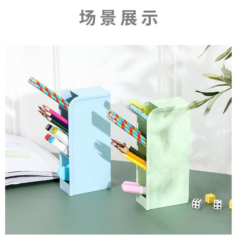 【快樂童年精品】筆插桌上收納盒 壓克力化妝刷收納 馬卡龍色 容量大耐用-多色.大小選擇-細節圖3