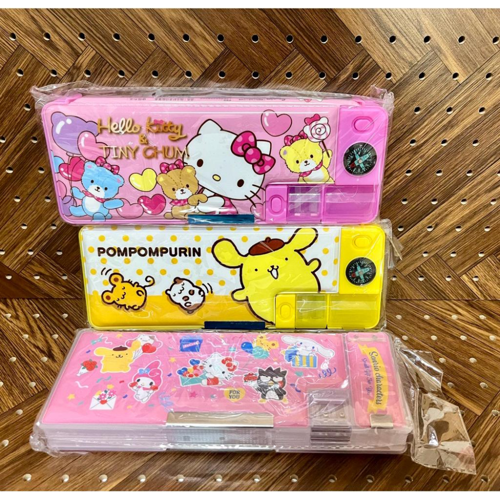 【快樂童年精品】正版授權 最新款 三麗鷗 波力 蜘蜘人 雙面鉛筆盒 五按鍵多功能筆盒 內附大小銷鉛筆孔-細節圖2
