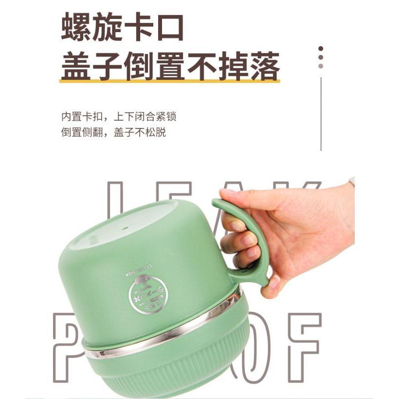 【快樂童年精品】邦格尼 SUS 304高品質不鏽鋼碗學生飯盒 泡麵碗 多功能分層保温盒(附湯匙)-4色選擇-細節圖4