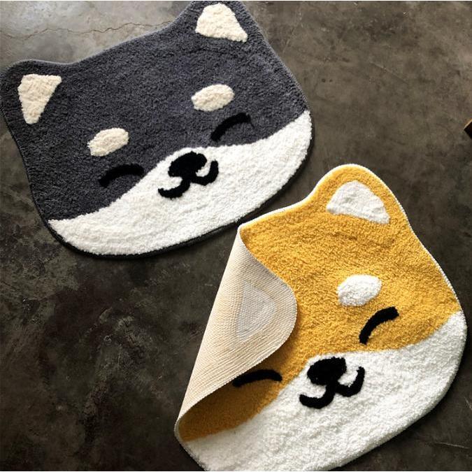 【快樂童年精品】日式可愛卡通柴犬造型防滑腳踏墊 地墊 腳墊-2色選擇-細節圖2