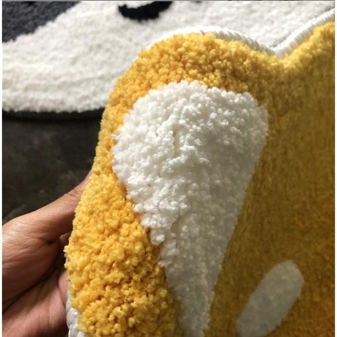 【快樂童年精品】日式可愛卡通柴犬造型防滑腳踏墊 地墊 腳墊-2色選擇-細節圖3