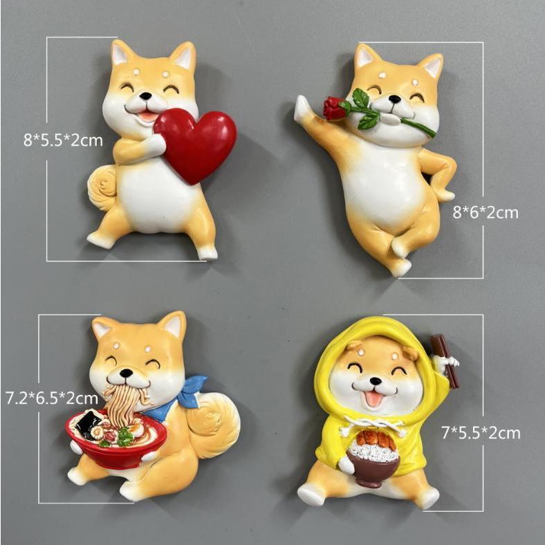 【快樂童年精品】柴犬卡通樹脂冰箱貼 造型可愛 加厚材質 多款選擇-細節圖2