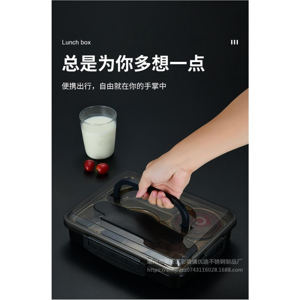 【快樂童年精品】304不銹鋼餐盤 分隔餐盤 餐具盒 成人 兒童餐具組不鏽鋼便當盒-細節圖9