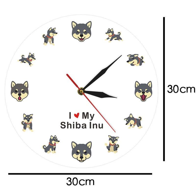 【快樂童年精品】CZ-0225我爱柴犬主题 現代掛鐘日本寵物店 或客廳裝飾牆鐘-細節圖5