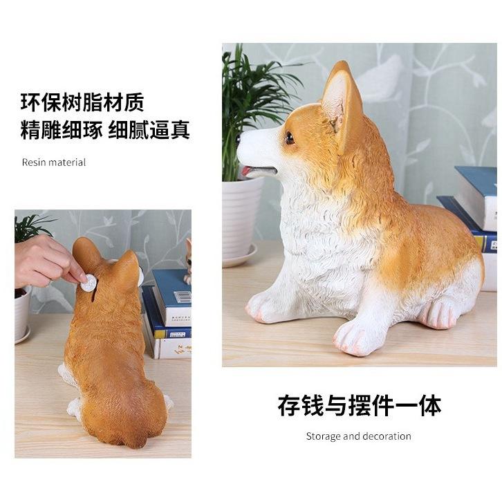【快樂童年精品】貴氣 財氣滿滿 柴犬/貴賓存錢筒 狗狗存錢罐 儲蓄罐兒童存錢筒 -2款選擇-細節圖7