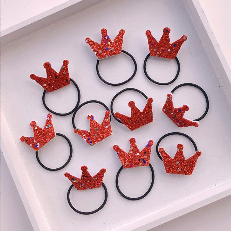 【快樂童年精品】超值超划算~新年小紅花 頭繩兒童花朵髮圈 扎頭髮皮筋 女童寶寶髮繩不傷髮 (一組10個)-細節圖5