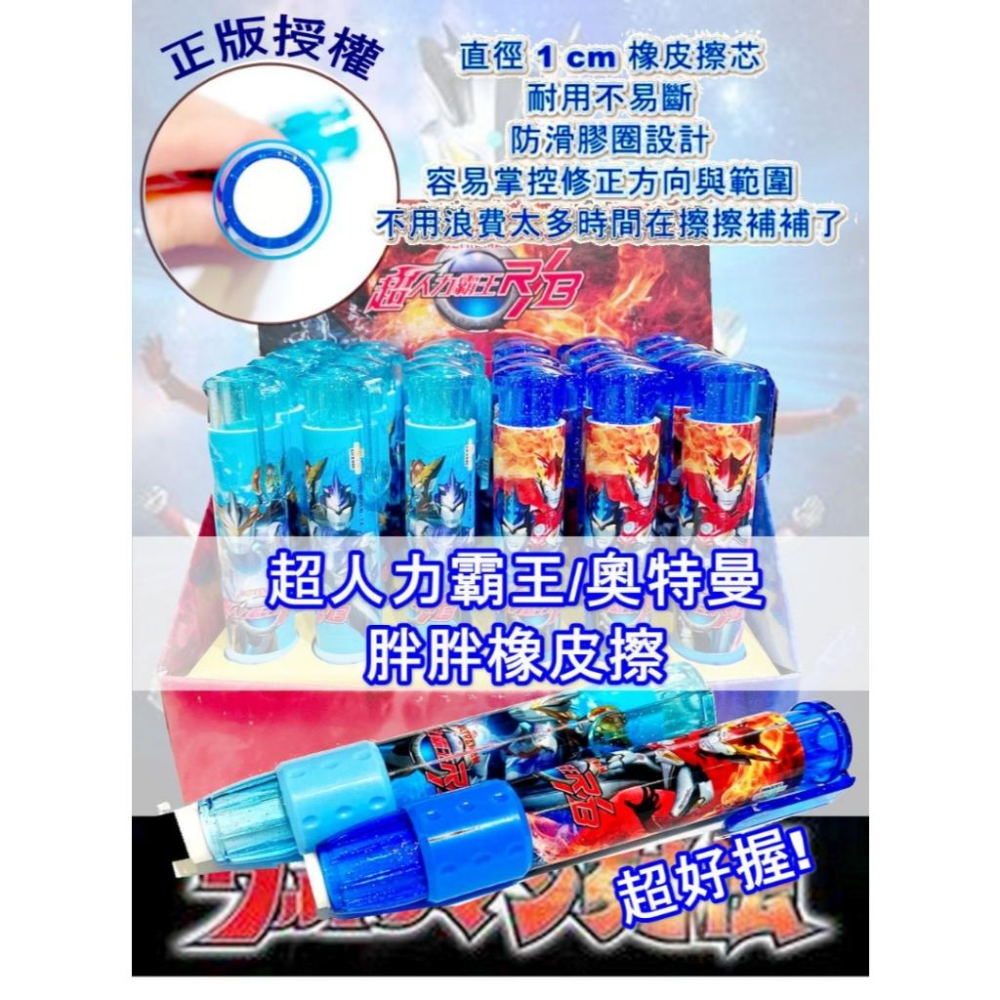 【快樂童年精品】正版授權~波力變形車 玩具總動員 迪士尼公主 鬼滅之刃 奧特曼 蜘蛛人胖胖自動橡皮擦 2色選擇-細節圖2