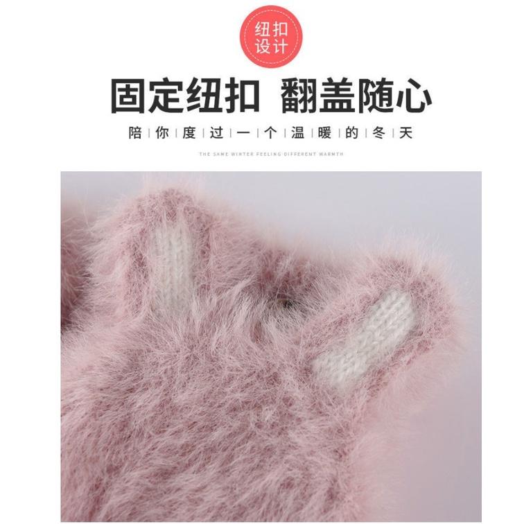 【快樂童年精品】親子款手套~保暖防寒韓版加絨加厚露指半指兒童手套-細節圖2