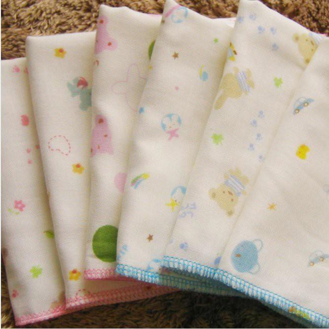 【快樂童年精品】六層紗布方巾 6層紗布方巾 口水巾 洗臉毛巾 嬰兒用毛巾 (單條) 35*35cm-細節圖2