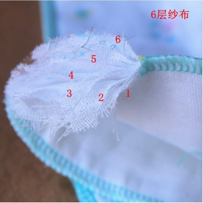 【快樂童年精品】六層紗布方巾 6層紗布方巾 口水巾 洗臉毛巾 嬰兒用毛巾 (單條) 35*35cm-細節圖3