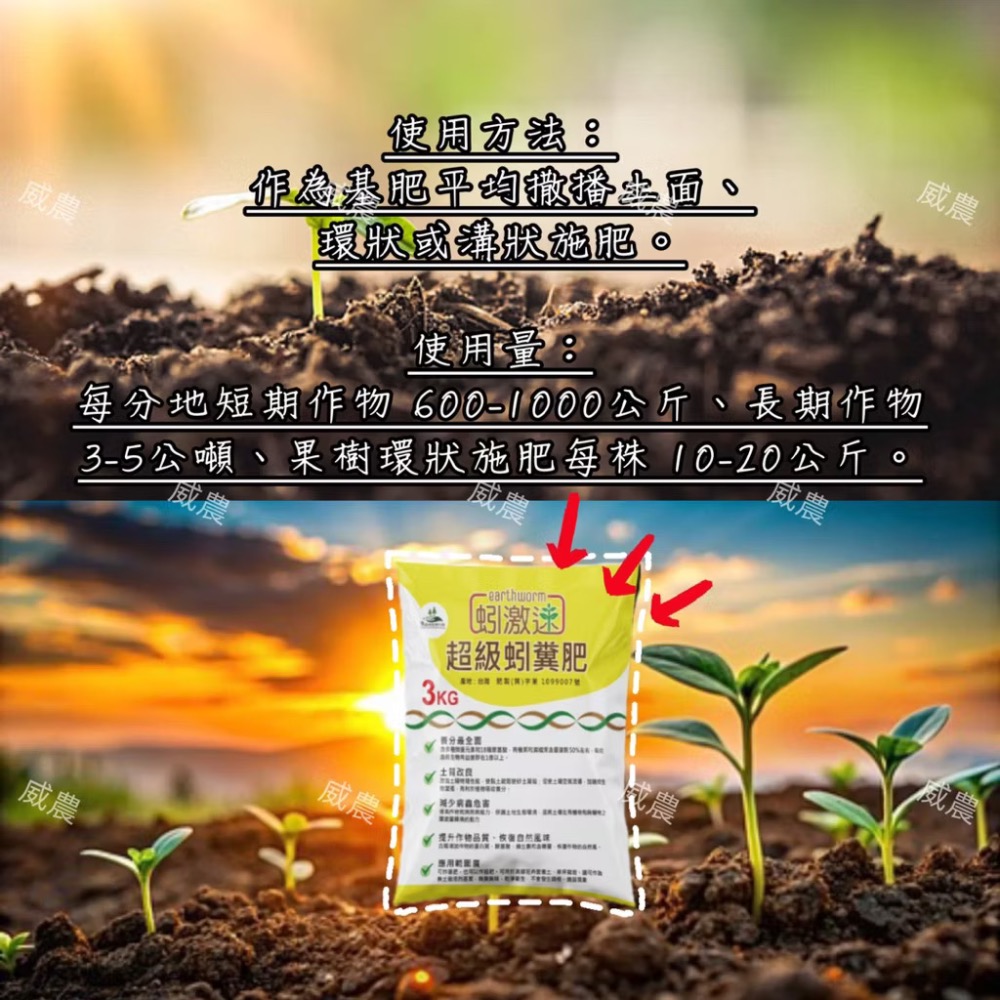 蚓激速-超級蚓糞肥 3公斤裝蚓糞有機蚓糞肥蚯蚓 蚯蚓土蚯蚓糞肥 蚯蚓堆肥 園藝用肥花卉植物/ 追肥全期施作/ 不臭不長蟲-細節圖5