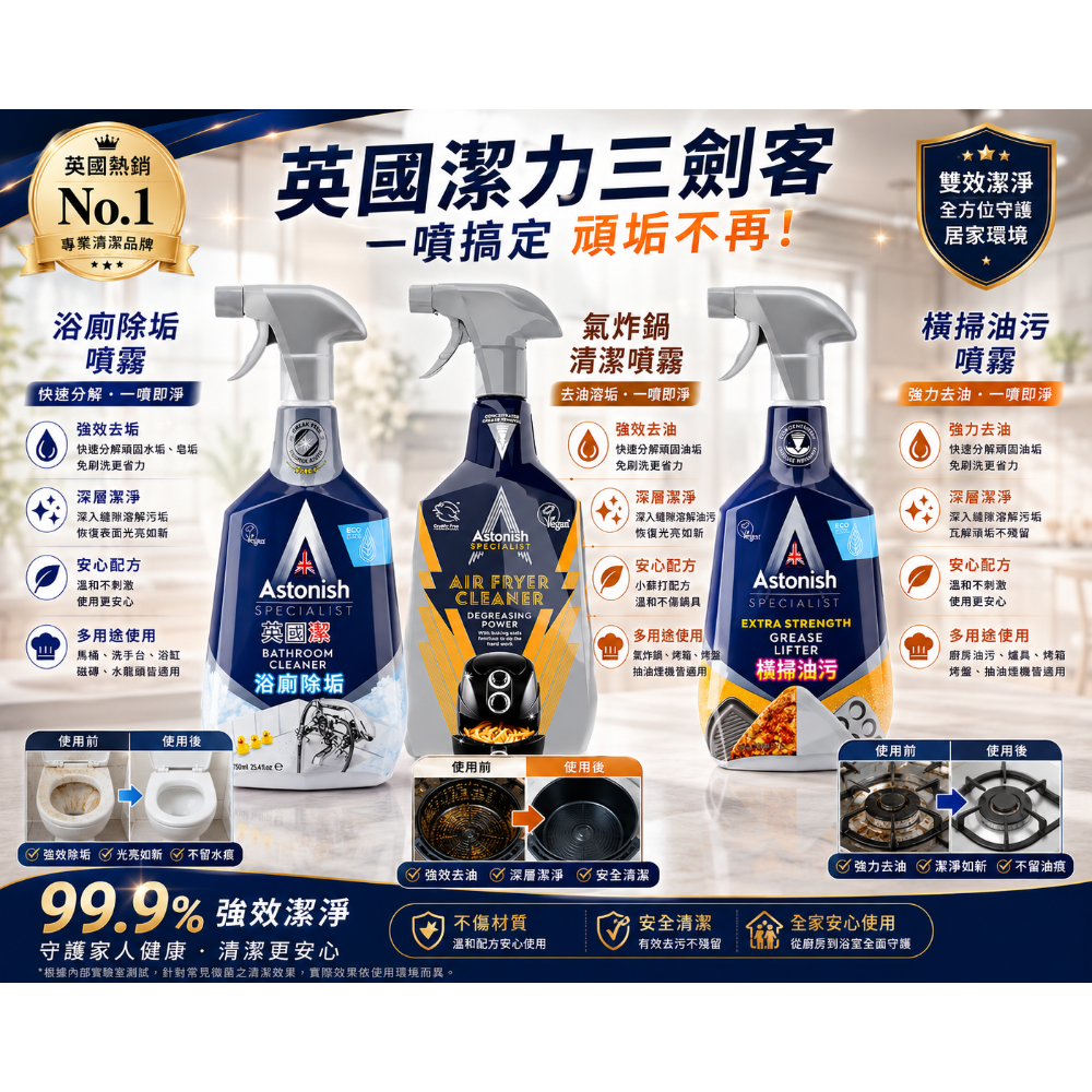 油污*1氣炸*1浴廁*1（混搭3入）