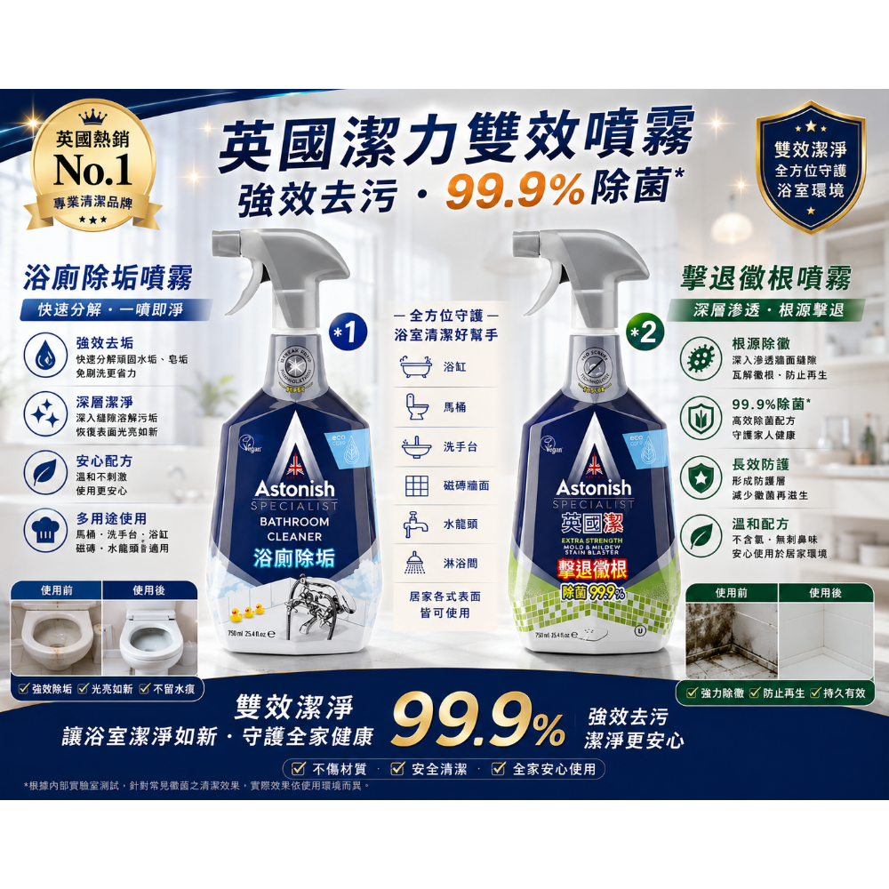 浴廁*1除黴*2（混搭3入）