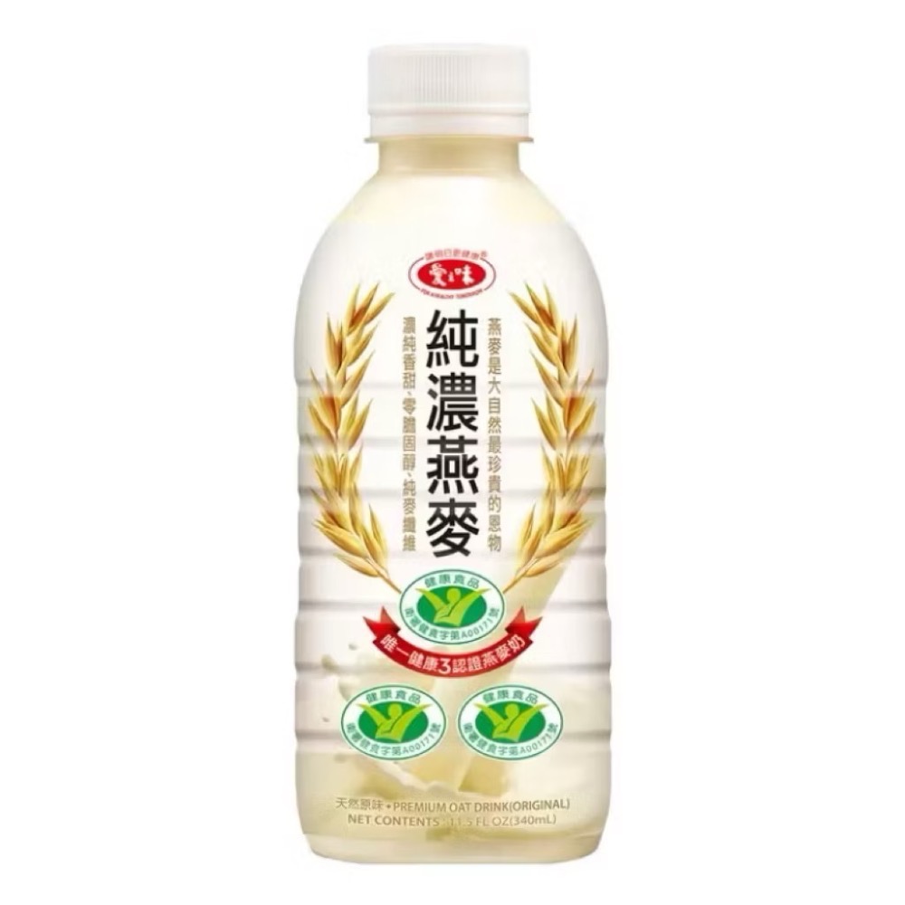 愛之味 純濃燕麥 豆漿燕麥 340毫升 X 12 入 純濃賞味期限2026.10.25 豆漿賞味期限2027.01.11-細節圖2