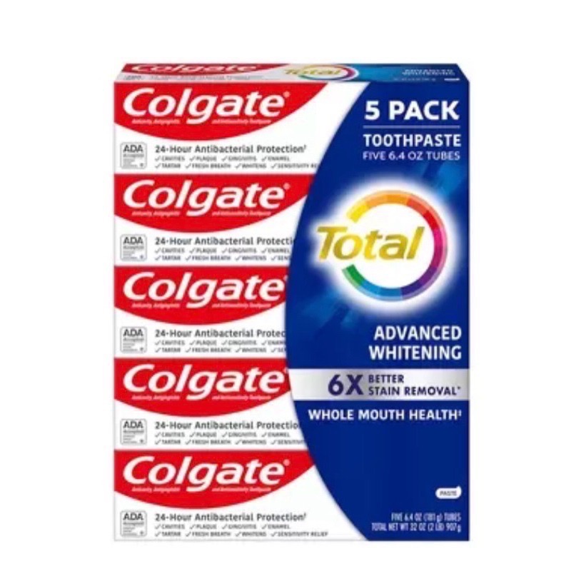 高露潔colgate全效潔白牙膏 181g X 5入 美國原裝進口 效期至2027.08-規格圖2