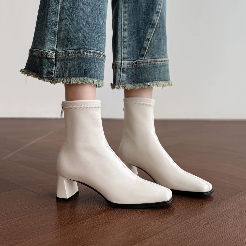 MRS.真皮手工女鞋👢｜5cm｜百搭彈力瘦瘦靴｜尺碼34-42｜大尺碼、小尺碼-規格圖5