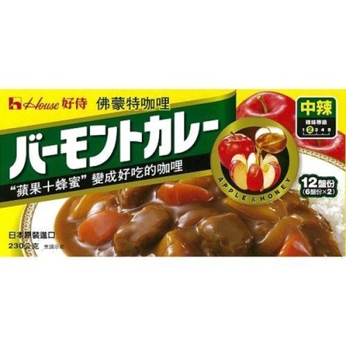 【蓉耀食品】日本進口 佛蒙特咖哩 甜味 中辣 辣味  好侍咖喱塊 230g/盒-細節圖3