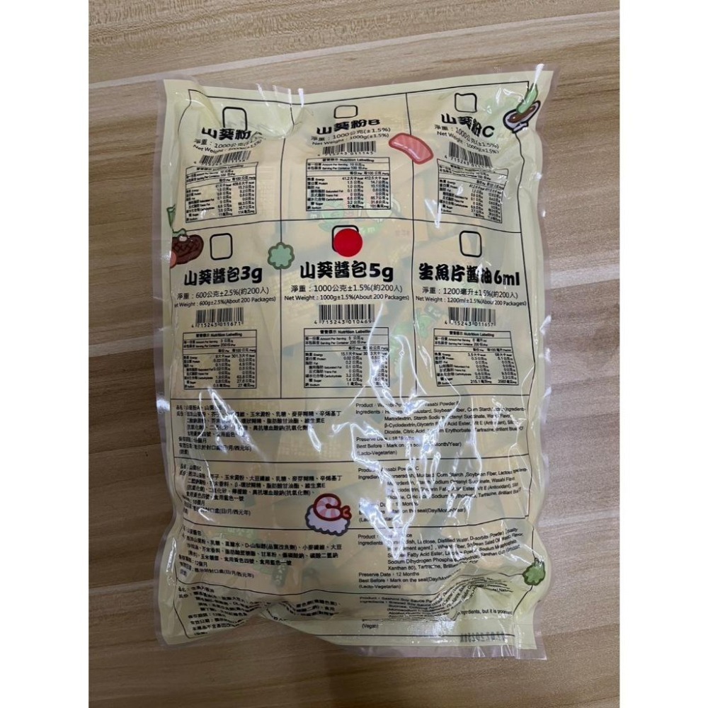 【蓉耀食品】松井 山葵醬包/芥末醬包 5g 200入-細節圖2