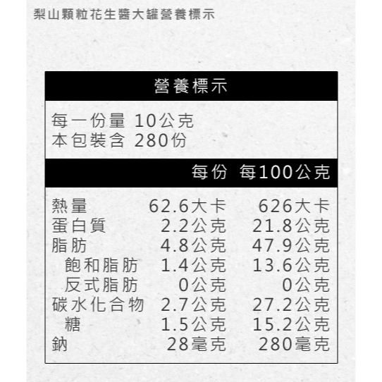 【蓉耀食品】梨山牌 花生醬(顆粒) 800g/2800g-細節圖3