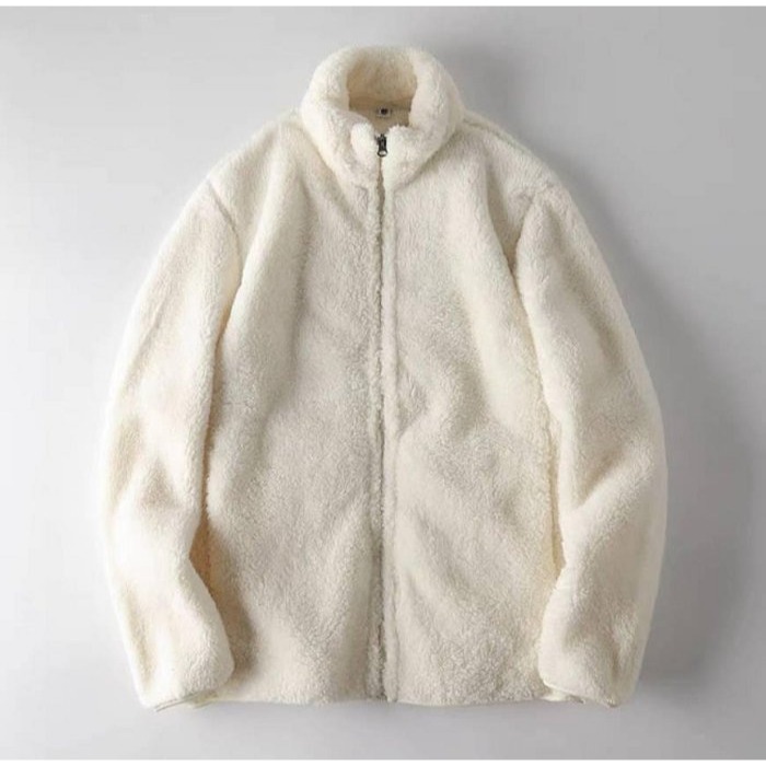 [Ｃ.M.平價精品館]XL現貨出清特價/超保暖超柔軟珊瑚絨加厚立領休閒夾克男女適穿親膚舒適保暖外套4179-細節圖2