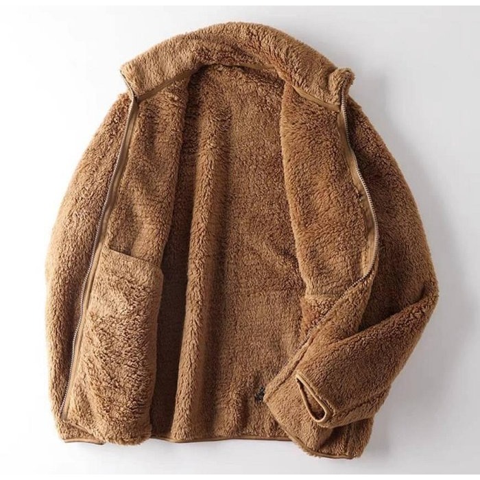 [Ｃ.M.平價精品館]XL現貨出清特價/超保暖超柔軟珊瑚絨加厚立領休閒夾克男女適穿親膚舒適保暖外套4179-細節圖3