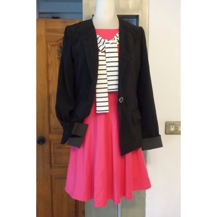 [C.M.平價精品館]S碼現貨特價/設計師精品專櫃/別緻可卸式雙層領反摺袖口修身有型長袖單扣外套731-細節圖5